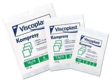 Viscoplast kompresy gazowe jałowe 5 x 5cm 8-warstwowe x 3 sztuki
