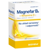 Magnefar B6 + Witamina D x 60 tabletek